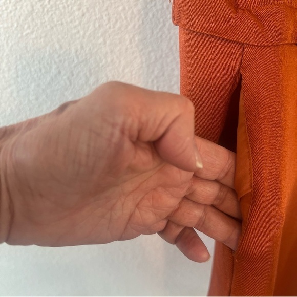 Maria Cornejo Dress Size 4 Burnt Orange Drop Waist Pockets - Picture 7 of 12